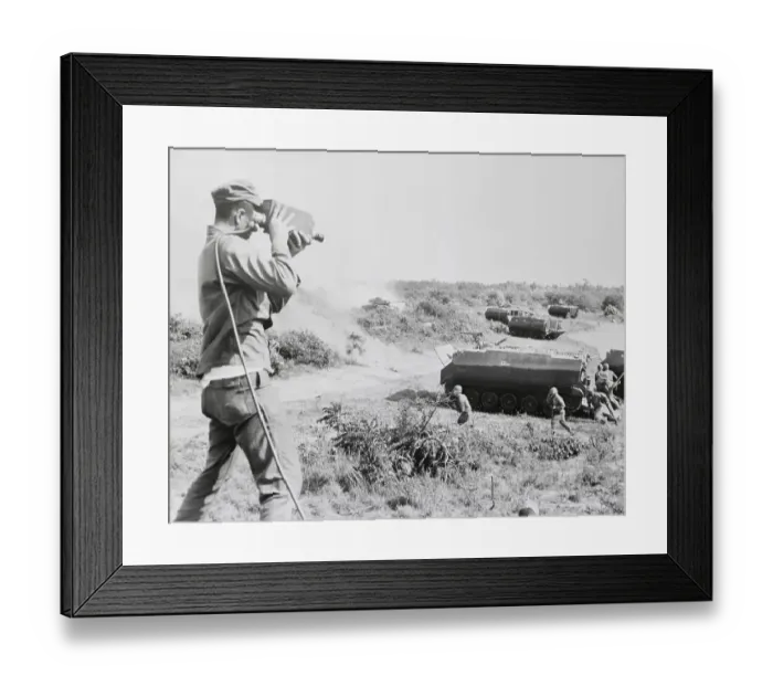 Framed Print : Cameraman Filming Mock Battle Framed Print : Cameraman Filming Mock Battle
