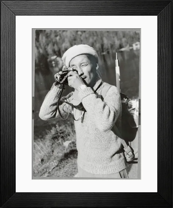 Framed Print : Tenzing Norgay Taking Pictures Framed Print : Tenzing Norgay Taking Pictures