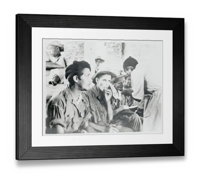 Framed Print : French Soldiers in Indo China Smoking in Huddle Framed Print : French Soldiers in Indo China Smoking in Huddle