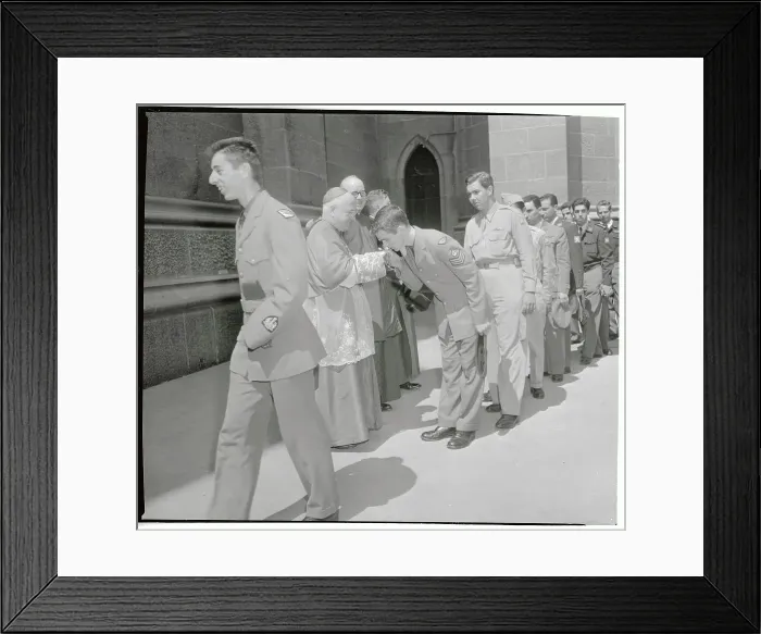 Framed Print : Cadet Kissing Archbishop Spellman's Hand Framed Print : Cadet Kissing Archbishop Spellman's Hand
