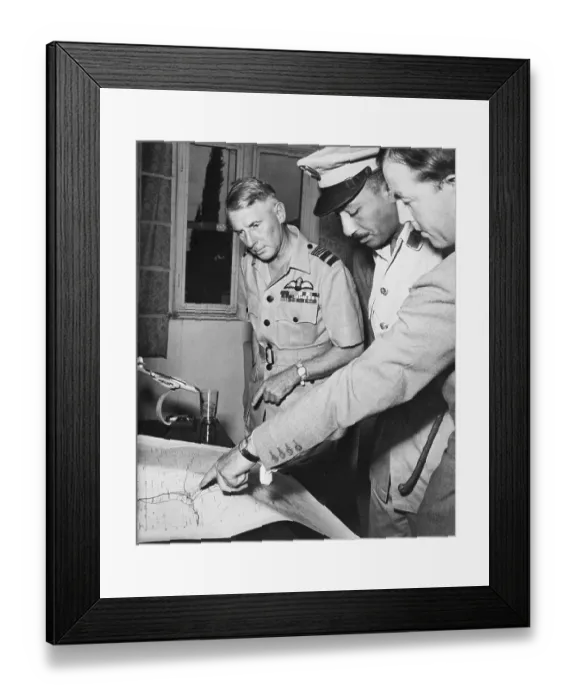 Framed Print : Sadat Scanning Map, Listening To Colonel Framed Print : Sadat Scanning Map, Listening To Colonel