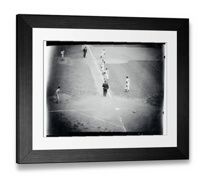 Framed Print : Bill Bruton Caught Between Third Base and Home Plate Framed Print : Bill Bruton Caught Between Third Base and Home Plate