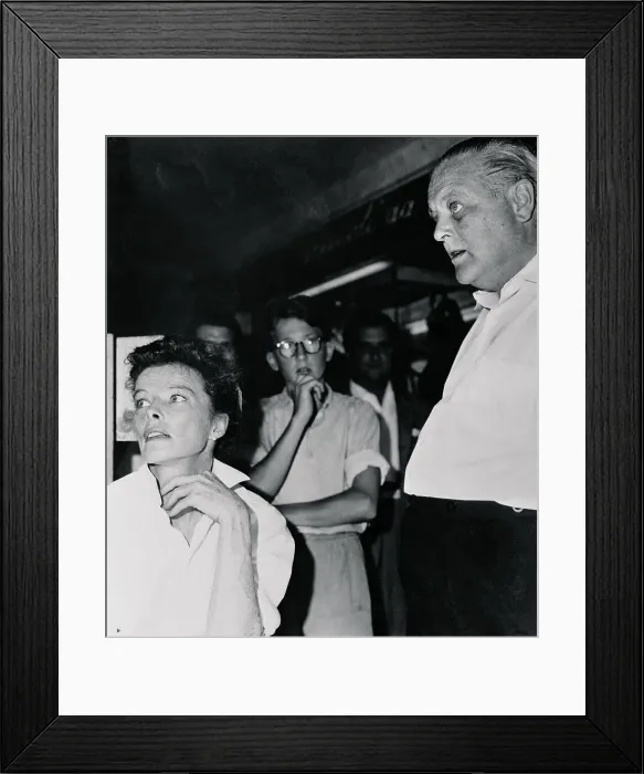 Framed Print : Portrait of Katharine Hepburn with Churchill's Framed Print : Portrait of Katharine Hepburn with Churchill's