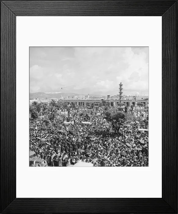 Framed Print : Crowds Welcoming Castillo Armas Framed Print : Crowds Welcoming Castillo Armas