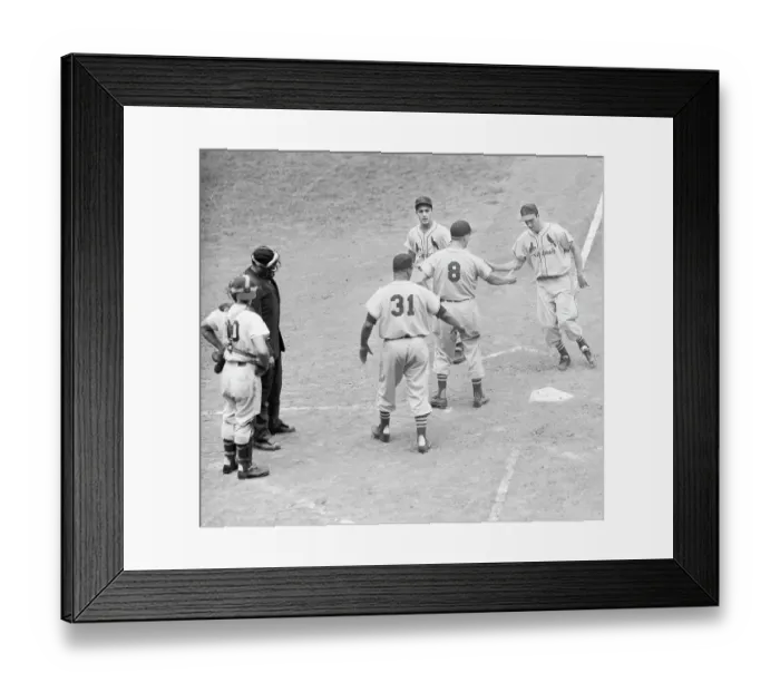 Framed Print : Stan Musial Arriving @ Plate After Homer Framed Print : Stan Musial Arriving @ Plate After Homer