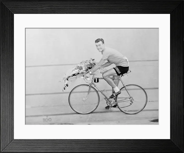 Framed Print : Louison Bobet Riding His Bicycle Framed Print : Louison Bobet Riding His Bicycle