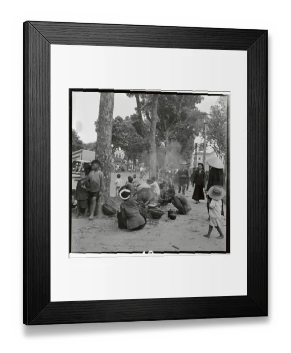Framed Print : Refugees Gathering Next to a Thoroughfare Framed Print : Refugees Gathering Next to a Thoroughfare