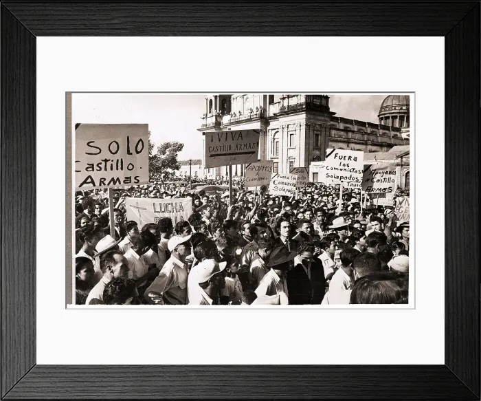 Framed Print : Pro-Castillo Armas Crowds Demonstrate Framed Print : Pro-Castillo Armas Crowds Demonstrate