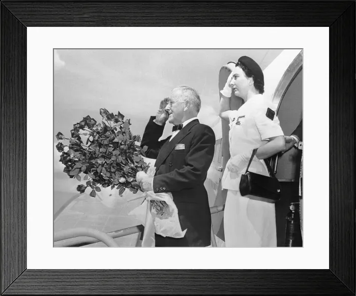 Framed Print : De Galard-Terraube and Bundesen Saluting Framed Print : De Galard-Terraube and Bundesen Saluting