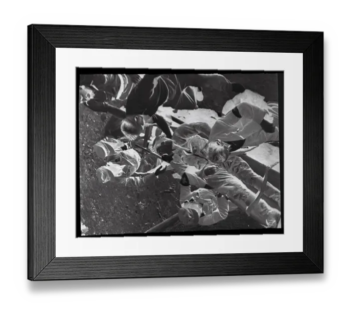 Framed Print : Red Cross Workers Carrying Dennis Lashmar on a Stretcher Framed Print : Red Cross Workers Carrying Dennis Lashmar on a Stretcher