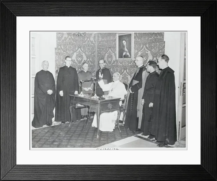 Framed Print : Pope Pius XII Addressing Radio Audience