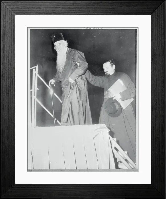 Framed Print : Bishop Nicholai Being Helped onto Podium Framed Print : Bishop Nicholai Being Helped onto Podium