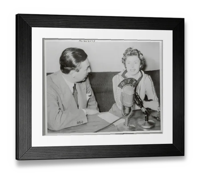 Framed Print : Ingrid Bergman and Adam Clayton Powell Sitting in Radio Station Framed Print : Ingrid Bergman and Adam Clayton Powell Sitting in Radio Station