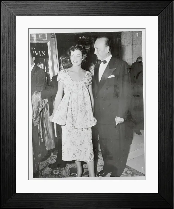 Framed Print : Gene Tierney and Escort Arriving for Premiere of The Egyptian Framed Print : Gene Tierney and Escort Arriving for Premiere of The Egyptian