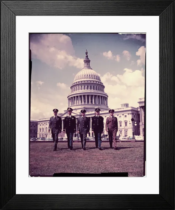 Framed Print : Military Officers Standing in Front of U. S. Capitol Framed Print : Military Officers Standing in Front of U. S. Capitol
