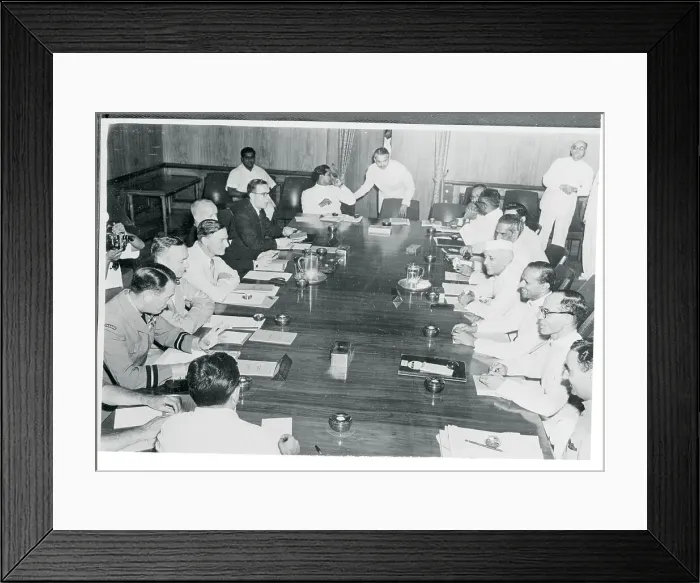 Framed Print : Indochina Truce Attendees Sitting at Conference Table Framed Print : Indochina Truce Attendees Sitting at Conference Table