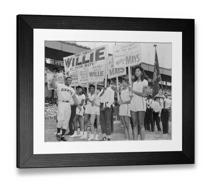 Framed Print : Willie Mays Standing With Crowd Of Fans Framed Print : Willie Mays Standing With Crowd Of Fans