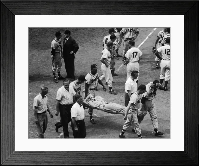 Framed Print : Joe Adcock Being Taken off the Field on a Stretcher Framed Print : Joe Adcock Being Taken off the Field on a Stretcher