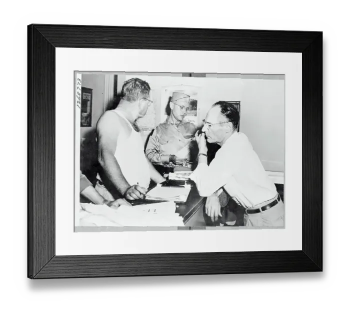 Framed Print : Jack Warren Reading Charges Placed Against Elmer Reece Framed Print : Jack Warren Reading Charges Placed Against Elmer Reece