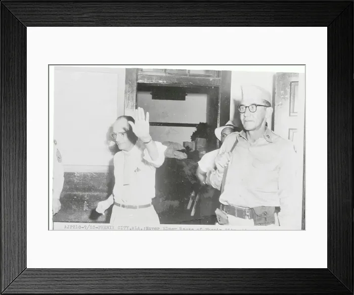 Framed Print : Phenix City, AL Mayor Elmer Reese Shielding His Face from Camera Framed Print : Phenix City, AL Mayor Elmer Reese Shielding His Face from Camera