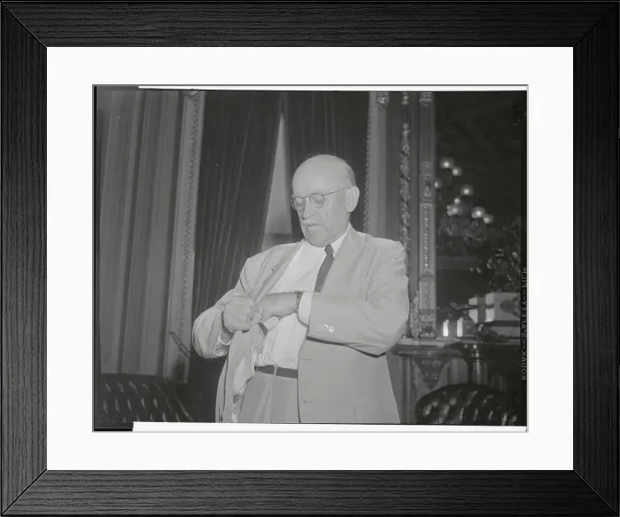 Framed Print : Sen. Ralph E. Flanders Reaching Into Pockets Framed Print : Sen. Ralph E. Flanders Reaching Into Pockets