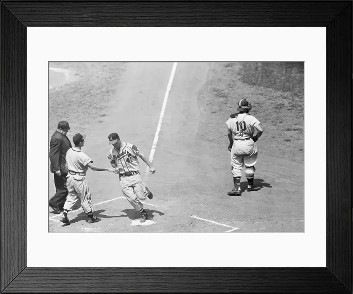 Framed Print : Eddie Mathews Returning to Home Plate Framed Print : Eddie Mathews Returning to Home Plate