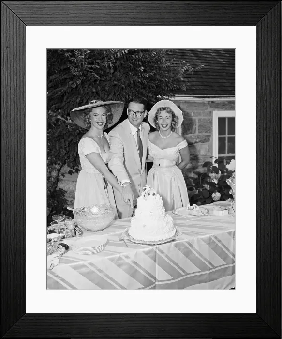 Framed Print : Steve Allen and Jayne Meadows Cut Wedding Cake Framed Print : Steve Allen and Jayne Meadows Cut Wedding Cake