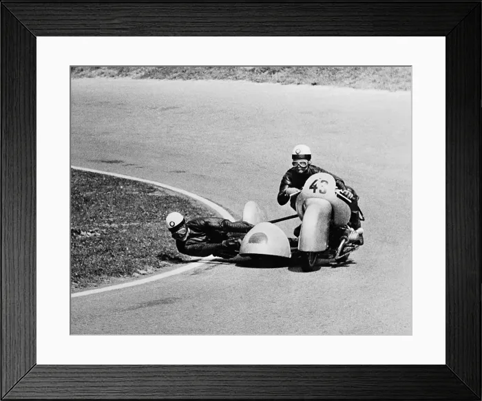Framed Print : Participants Racing in a Side Car Race Framed Print : Participants Racing in a Side Car Race