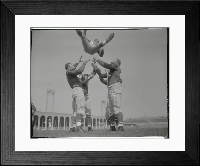 Framed Print : The Philadelphia Eagles Tossing Harold Giancanelli in Air Framed Print : The Philadelphia Eagles Tossing Harold Giancanelli in Air