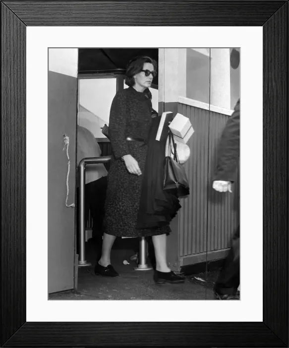 Framed Print : Greta Garbo Boarding Plane Framed Print : Greta Garbo Boarding Plane