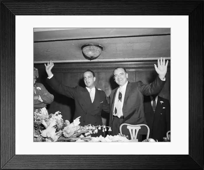 Framed Print : Cohn And Mccarthy Wave To Crowd Framed Print : Cohn And Mccarthy Wave To Crowd