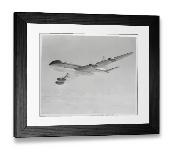 Framed Print : Boeing 707 in Test Flight