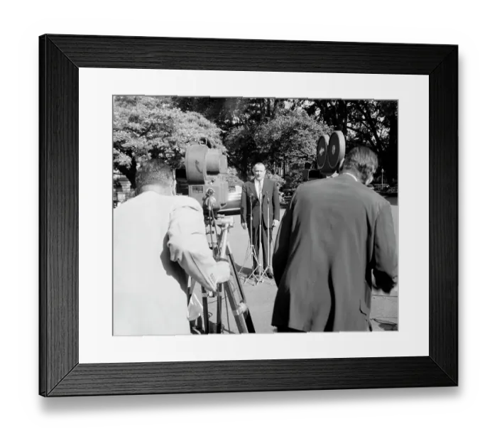 Framed Print : William Knowland Being Interviewed by Newsmen Framed Print : William Knowland Being Interviewed by Newsmen