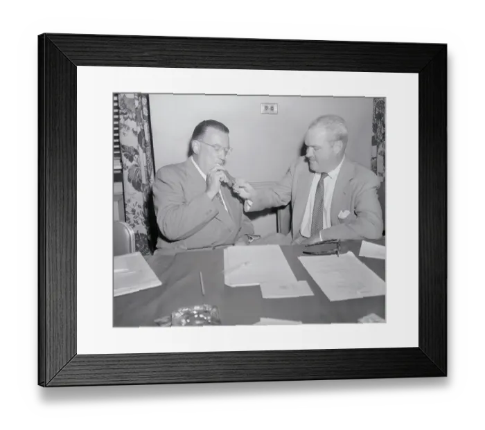 Framed Print : Walter O'Malley and Horace Stoneham Sitting Together for Cigarette Framed Print : Walter O'Malley and Horace Stoneham Sitting Together for Cigarette
