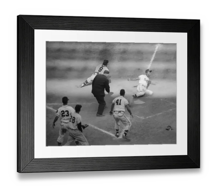Framed Print : Aaron Scoring the Winnng Run Framed Print : Aaron Scoring the Winnng Run