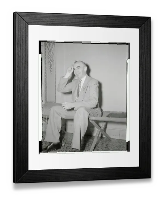 Framed Print : Portrait of Wayne Morse Combing His Hair Framed Print : Portrait of Wayne Morse Combing His Hair