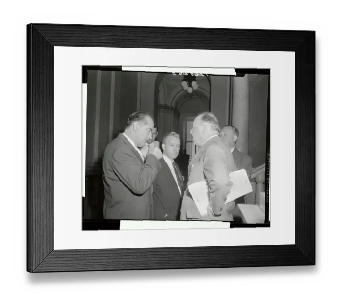 Framed Print : Defense Department Representatives Meeting in a Corridor
