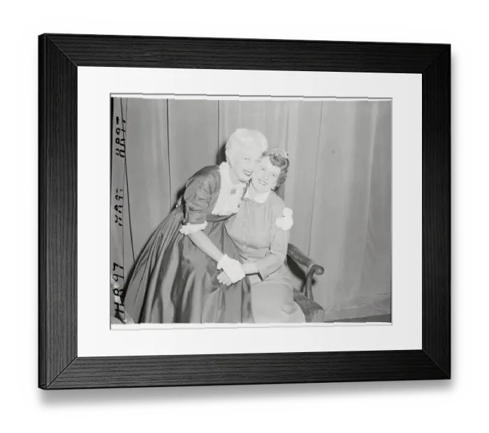 Framed Print : Film star Ann Sothern, who is also the star of CBS Television's Popular Private Secretary series is shown with Mrs. series Lend, whom Miss Sothern presented with the National Secretary of 1954 citation in ceremonies at the Waldorf Astoria today Framed Print : Film star Ann Sothern, who is also the star of CBS Television's Popular Private Secretary series is shown with Mrs. series Lend, whom Miss Sothern presented with the National Secretary of 1954 citation in ceremonies at the Waldorf Astoria today