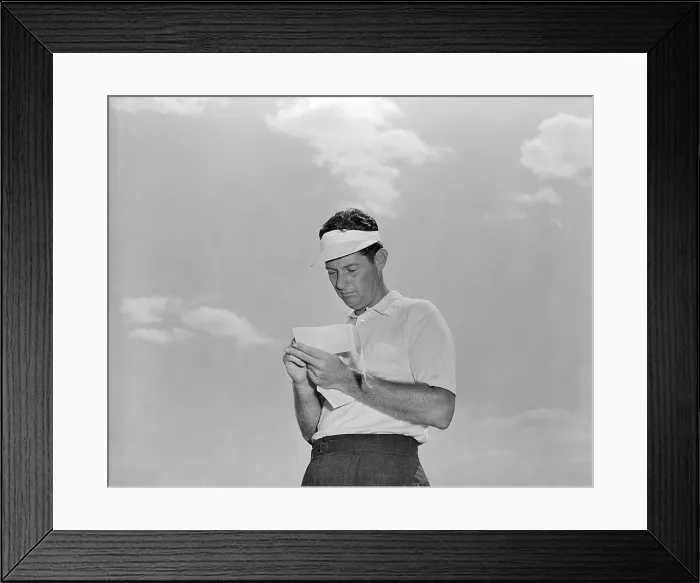 Framed Print : Cary Middlecoff Checking His Scorecard Framed Print : Cary Middlecoff Checking His Scorecard