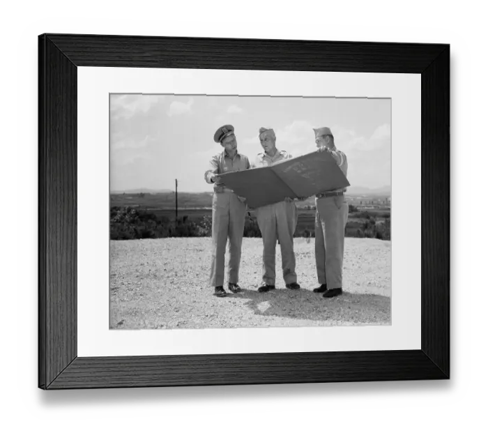 Framed Print : Military Men Discussing Maps Framed Print : Military Men Discussing Maps