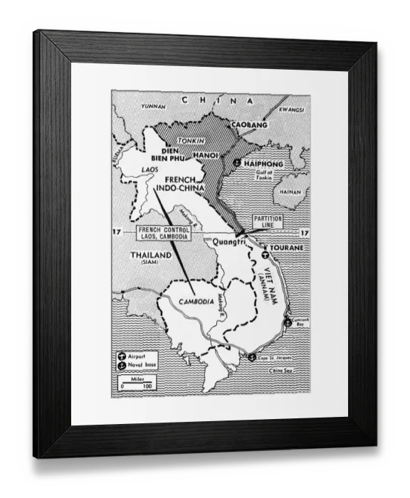 Framed Print : Map Showing French Occupation in Indo-China Framed Print : Map Showing French Occupation in Indo-China