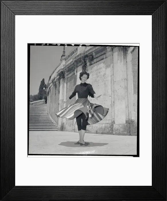 Framed Print : Woman Modeling a Skirt Framed Print : Woman Modeling a Skirt