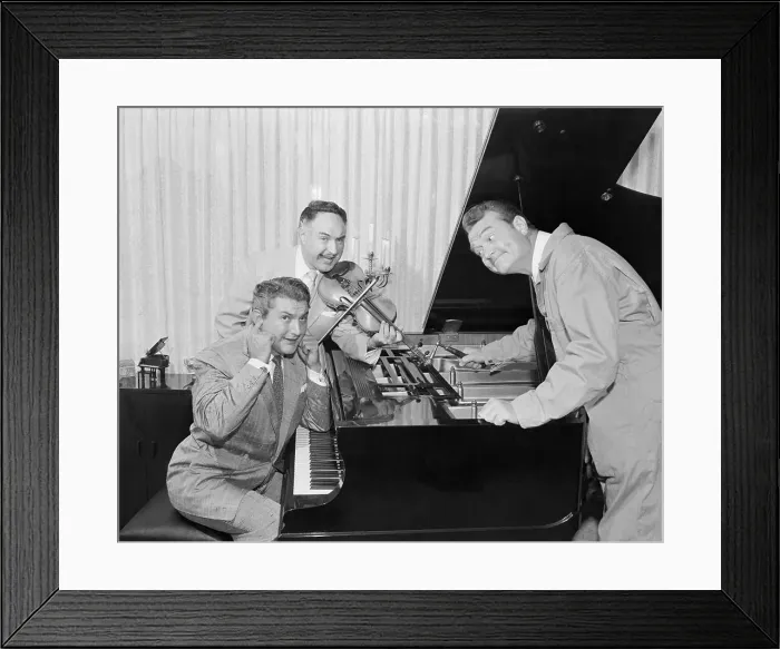 Framed Print : Skelton and the Famous Liberace Duo Tuning up Piano Framed Print : Skelton and the Famous Liberace Duo Tuning up Piano