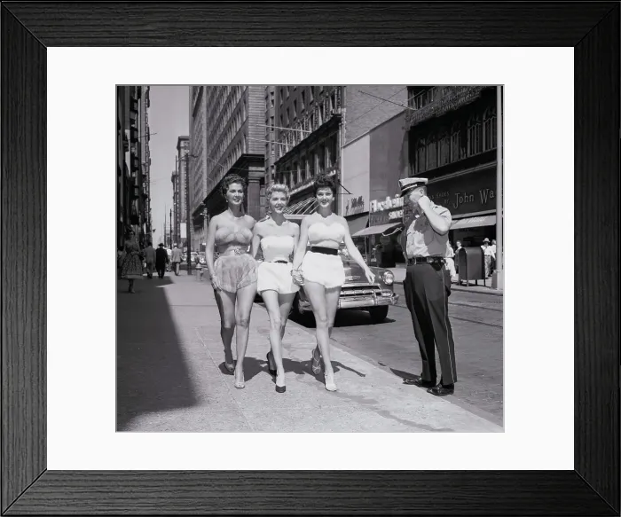 Framed Print : Fashion Models Wearing Fur Swimwear in Philadelphia Framed Print : Fashion Models Wearing Fur Swimwear in Philadelphia