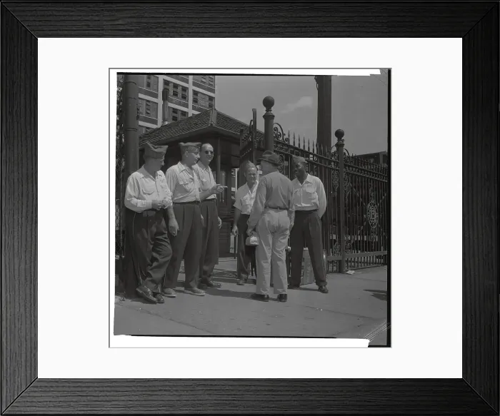 Framed Print : Union Strikers Stopping Worker from Entering Plant Framed Print : Union Strikers Stopping Worker from Entering Plant
