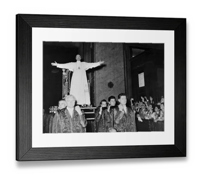 Framed Print : Pope Pius XII Standing Before His Gestatorial Chair Framed Print : Pope Pius XII Standing Before His Gestatorial Chair