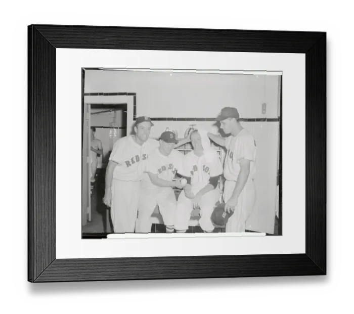 Framed Print : Red Sox Teammates Posing After Victory Framed Print : Red Sox Teammates Posing After Victory