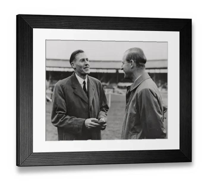 Framed Print : Roger Bannister with the Duke of Edinburgh Framed Print : Roger Bannister with the Duke of Edinburgh