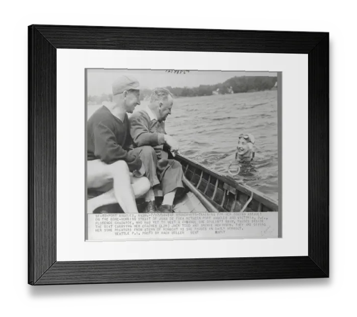 Framed Print : Florence Chadwick in Water Framed Print : Florence Chadwick in Water