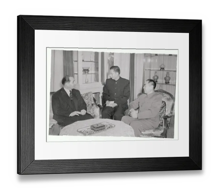 Framed Print : Pierre Mendes-France with Chou-En-Lai Framed Print : Pierre Mendes-France with Chou-En-Lai
